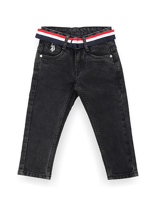 U S Polo Assn Kids Boys Slim Fit Striped Belt Jeans