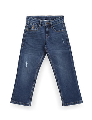 U S Polo Assn Kids Boys Lightly Distressed Relaxed Jeans