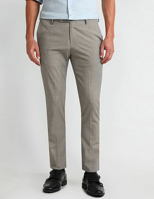 Arrow Slim Fit Solid Trousers