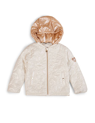 U S Polo Assn Kids Girls Detachable Hood Quilted Jacket