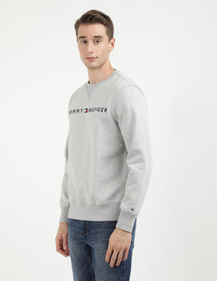 Buy Tommy Hilfiger Crew Neck Logo Cotton Sweatshirt - NNNOW.com