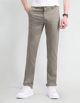 Arrow Sport Slim Fit Solid Dobby Trousers