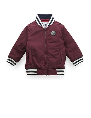 U S Polo Assn Kids Boys Striped Collar Bomber Jacket