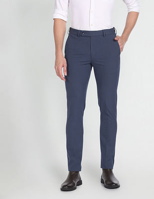 Arrow Super Slim Fit Solid Formal Trousers