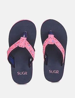 girls navy flip flops