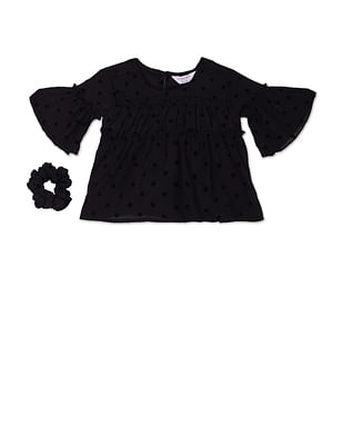 U S Polo Assn Kids Polka Dot Tiered Top