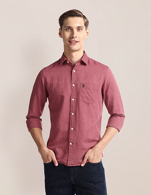 U S Polo Assn Solid Tailored Regular Fit Shirt