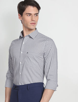 Arrow Micro Check Manhattan Slim Fit Formal Shirt