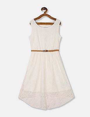 girls white sleeveless dress