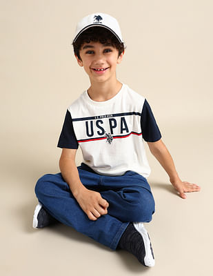 U S Polo Assn Kids Boys Pure Cotton Regular T-shirt