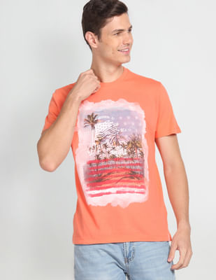 新品 unoa PeoMeow Coral orange ウノア Tシャツ Buy U.S. Polo Assn. Cotton Graphic Print T-Shirt - NNNOW.com