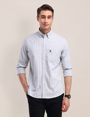 U S Polo Assn Tailored Fit Vertical Striped Shirt