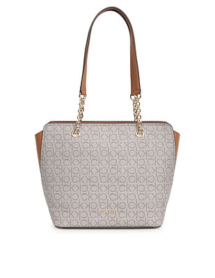 Buy Calvin Klein Women Brown Monogram Print Tote Bag - NNNOW.com