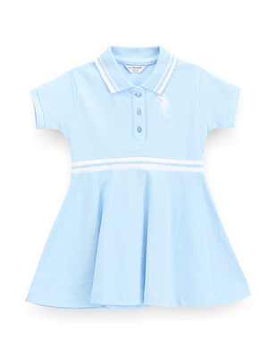 U S Polo Assn Kids Girls Pique Skater Dress