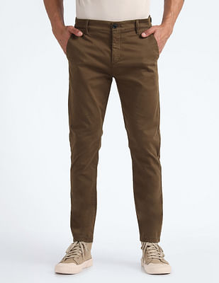 Flying Machine Mid Rise Solid Chinos