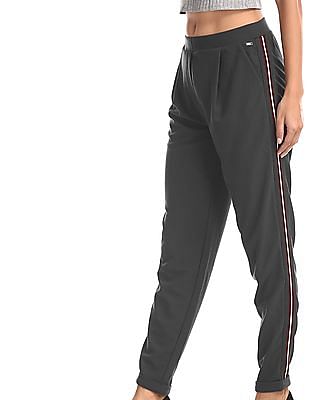 U S Polo Assn Women Pleated Front Side Tape Trousers