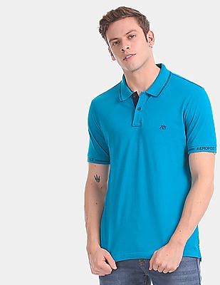 tipped cotton piqué polo shirt