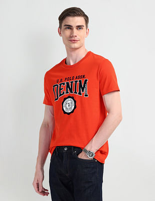 U S Polo Assn Denim Co Brand Printed Cotton T-Shirt