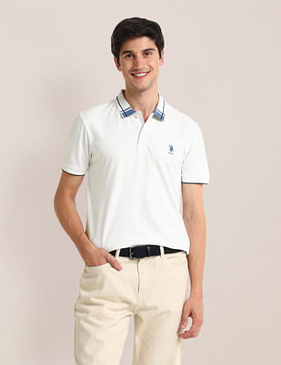 U S Polo Assn Slim Fit Contrast Collar Polo Shirt