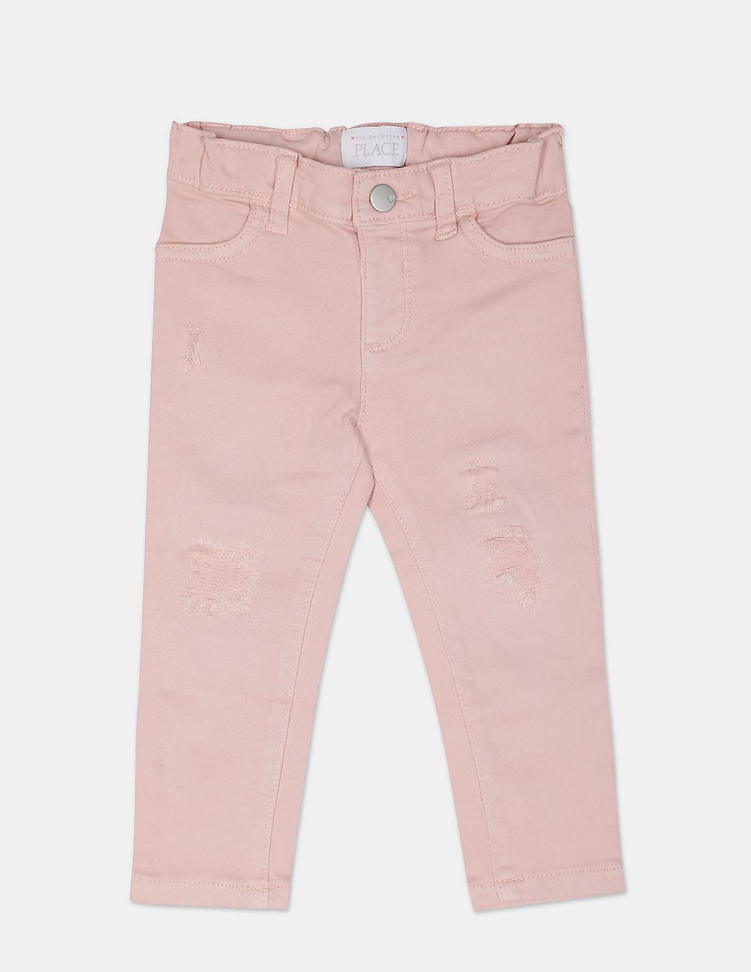 Buy The Children's Place Girls Pink Distressed Rinsed Jeans - NNNOW.com