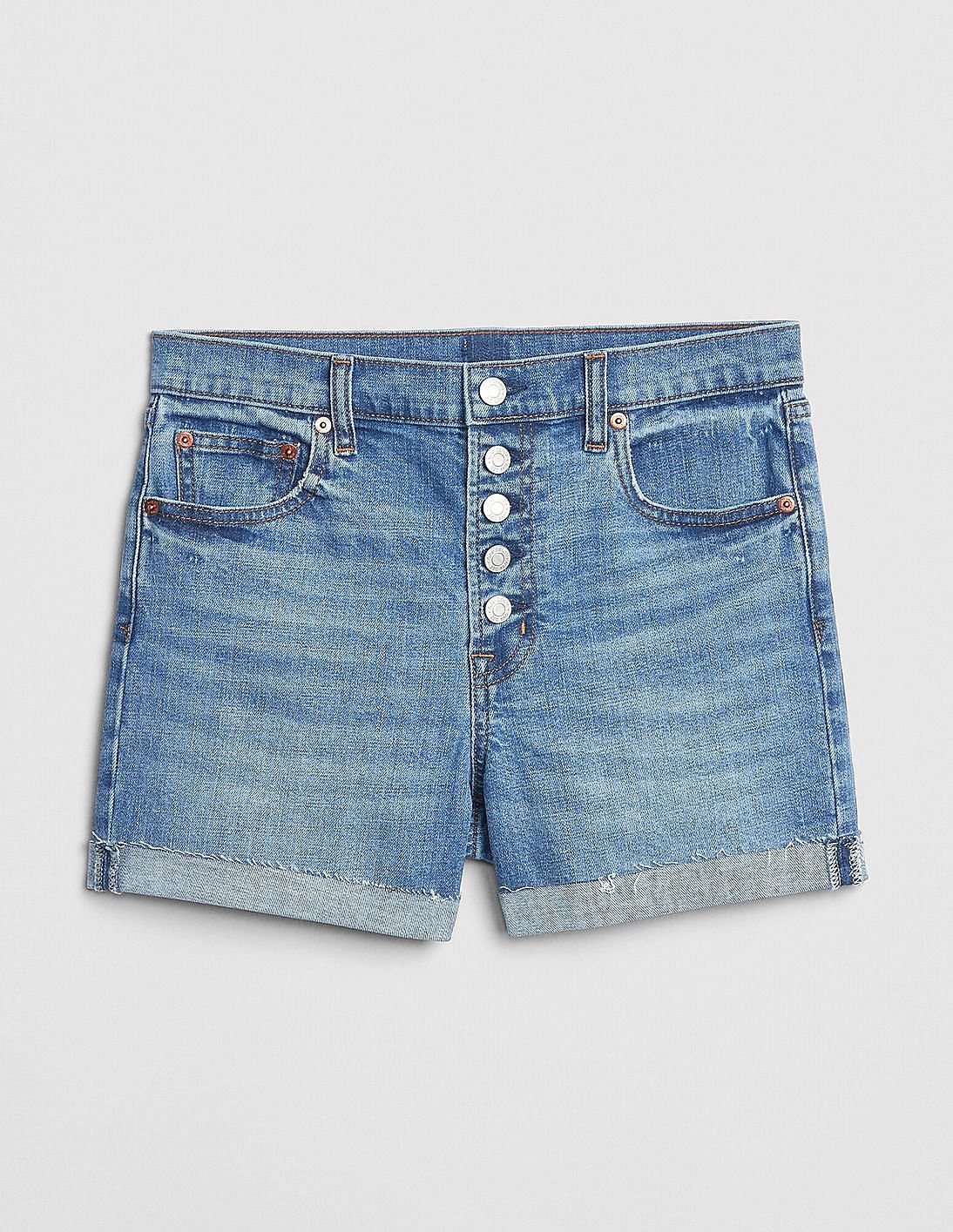 ★GLOWNY★ BUTTON FLY MINI SHORTS (NAVY) BUTTON FLY MINI SHORTS (NAVY) - GLOWNY