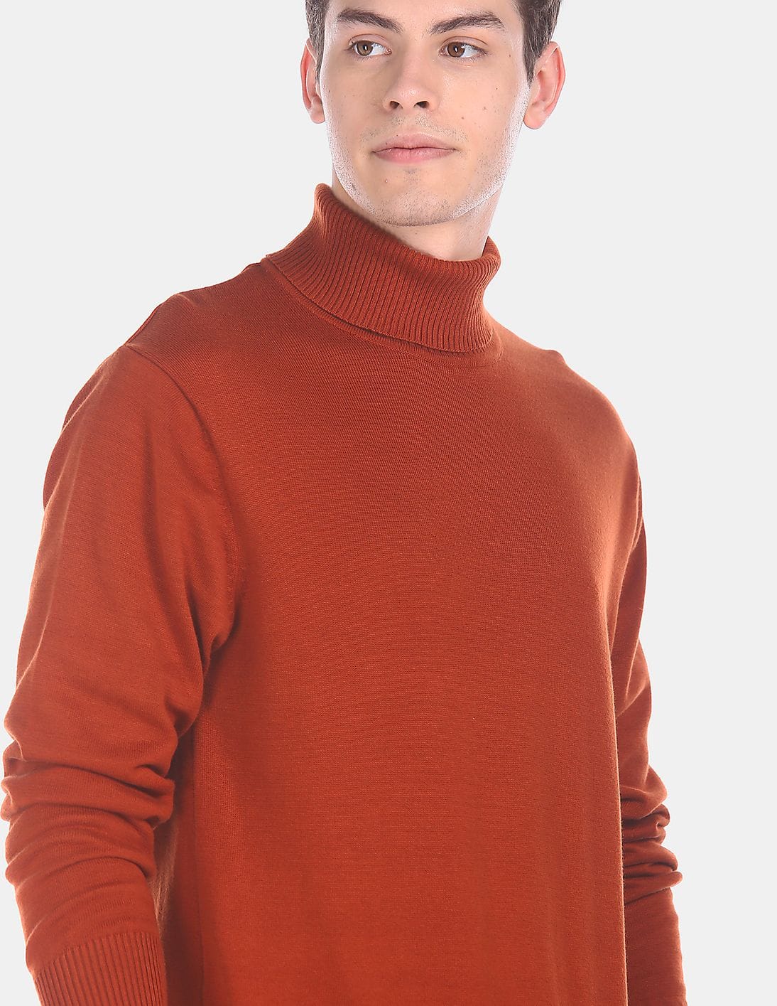 Buy Flying Machine Men Rust High Neck 