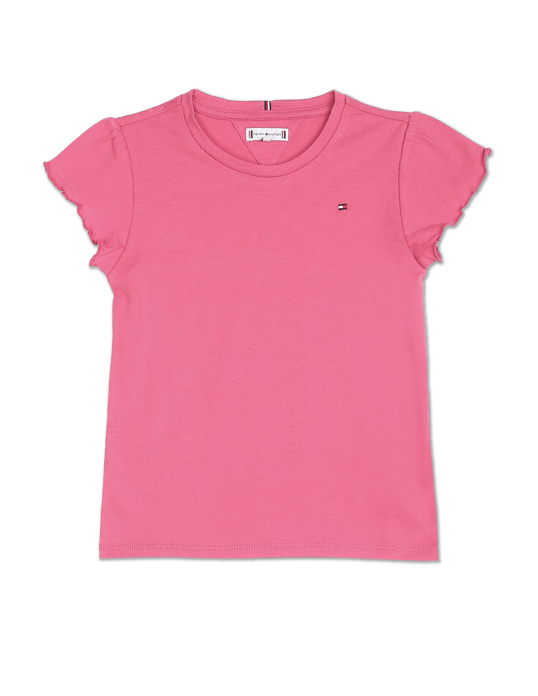 Buy Tommy Hilfiger Kids Essential Cotton Ruffle Sleeve T-Shirt