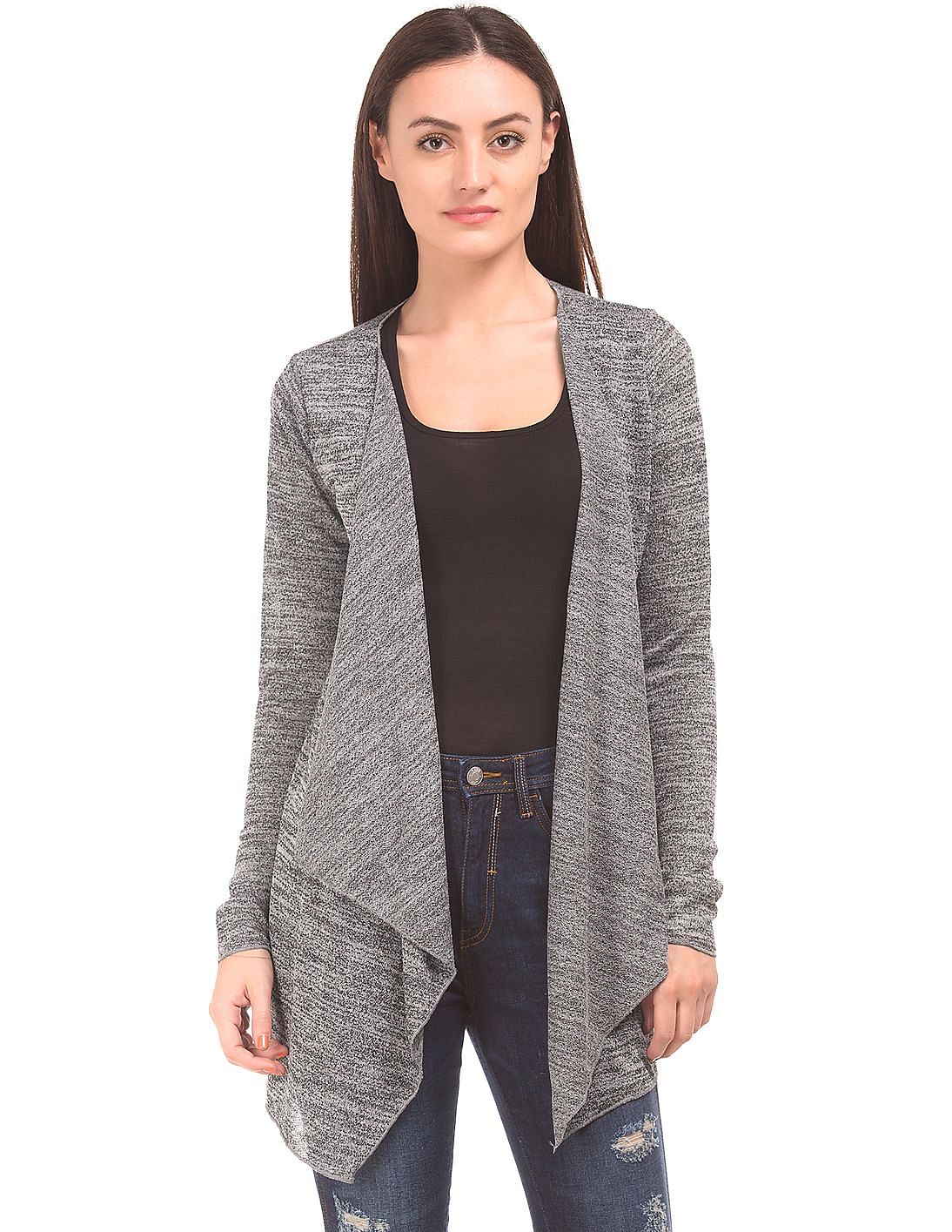 Buy Elle Women Heathered Waterfall Shrug - NNNOW.com