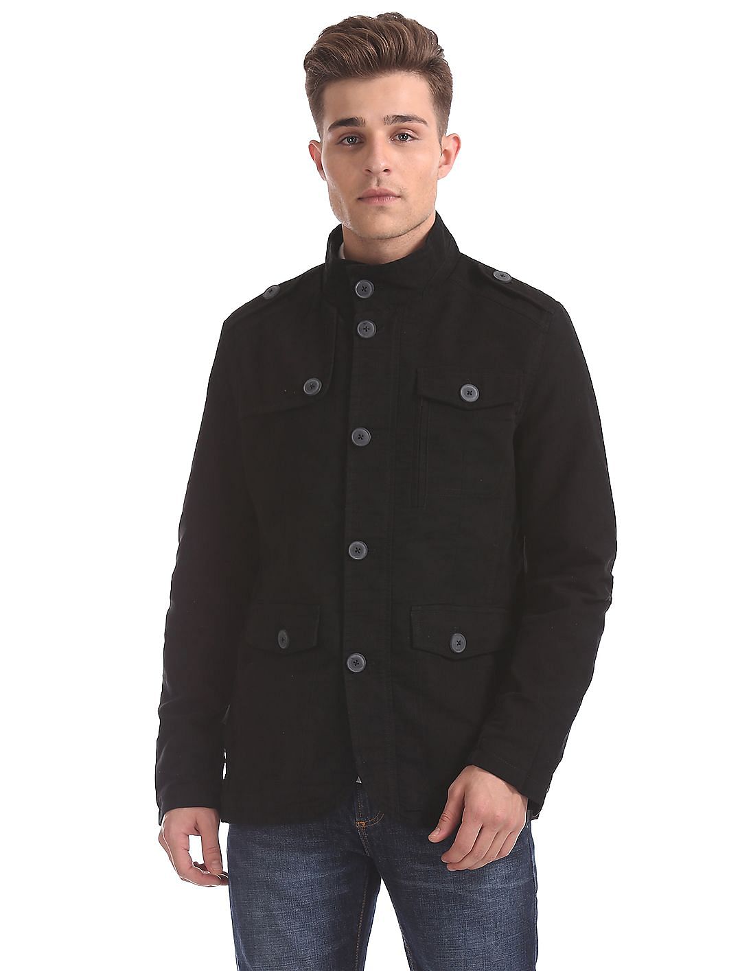 Buy Men Solid Twill Jacket online at NNNOW.com