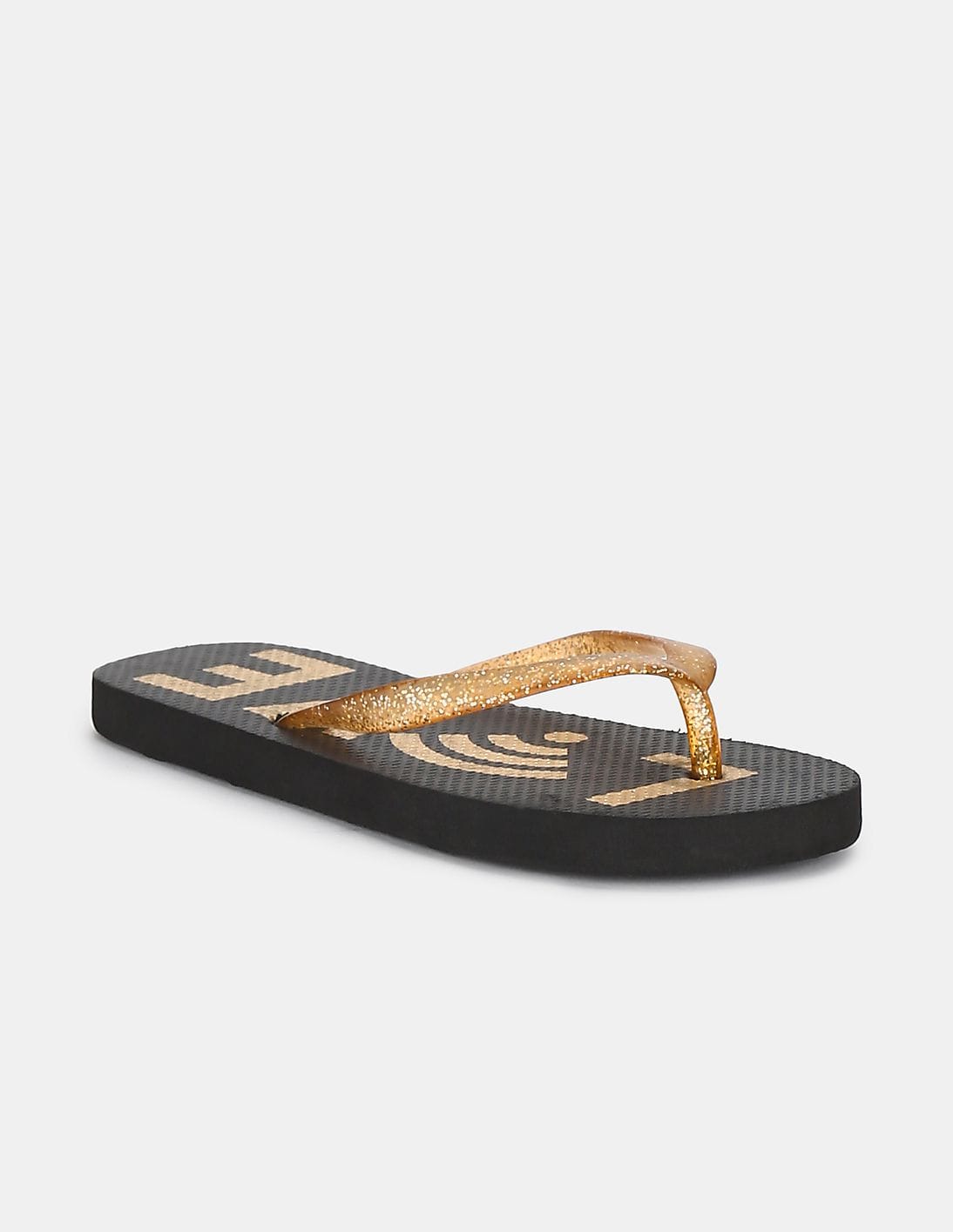 girls black flip flops