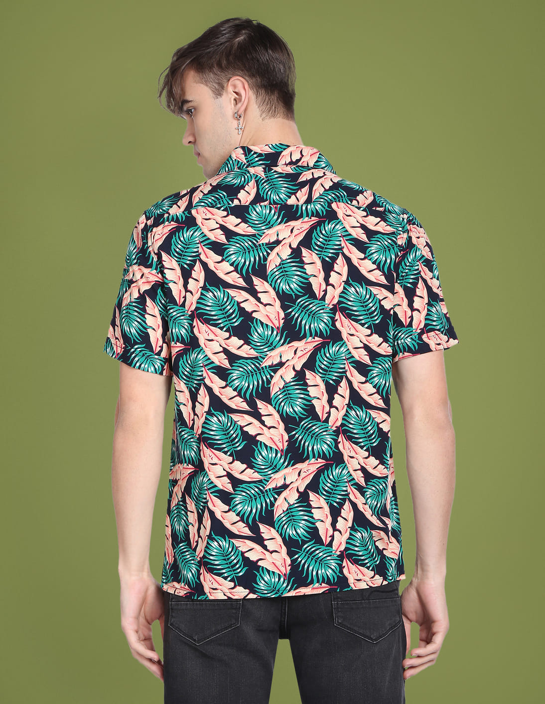 トップス 6096mst Buy Flying Machine Cuban Collar Tropical Print Shirt - NNNOW.com