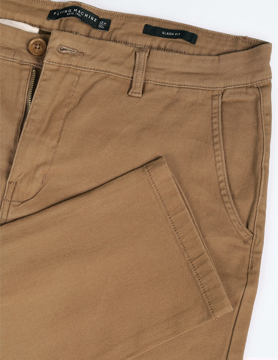 Buy Flying Machine Slash Slim Tapered Twill Trousers - NNNOW.com
