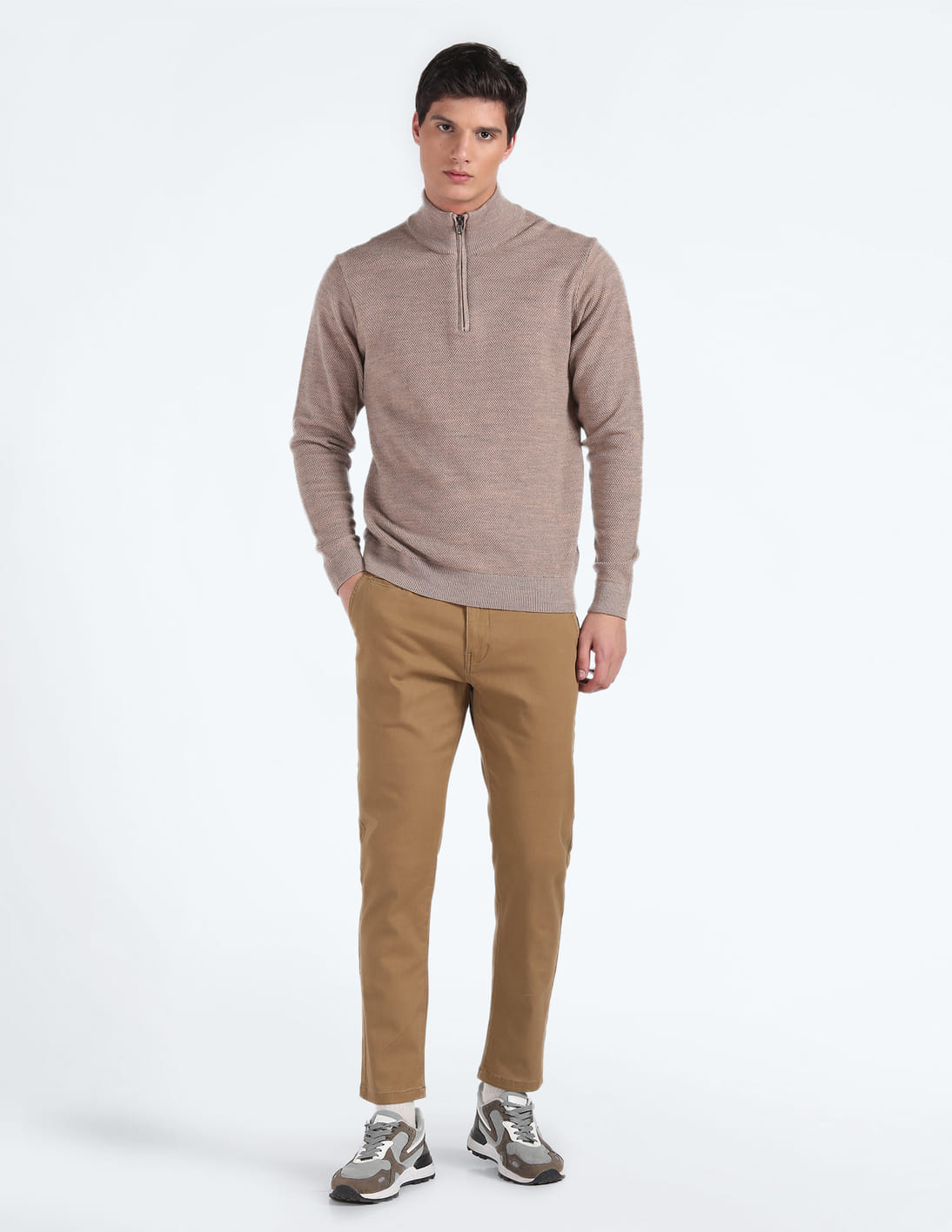 Buy Flying Machine Slash Slim Tapered Twill Trousers - NNNOW.com