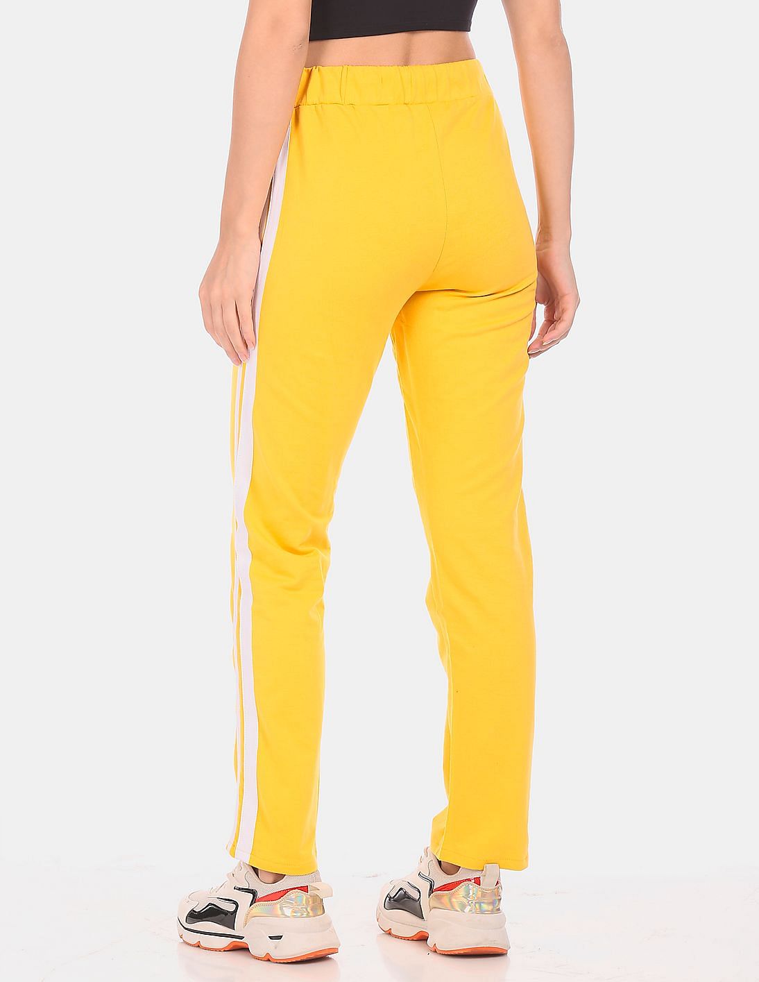 Solid Men Yellow Track Pants - FS Fashion Sutra