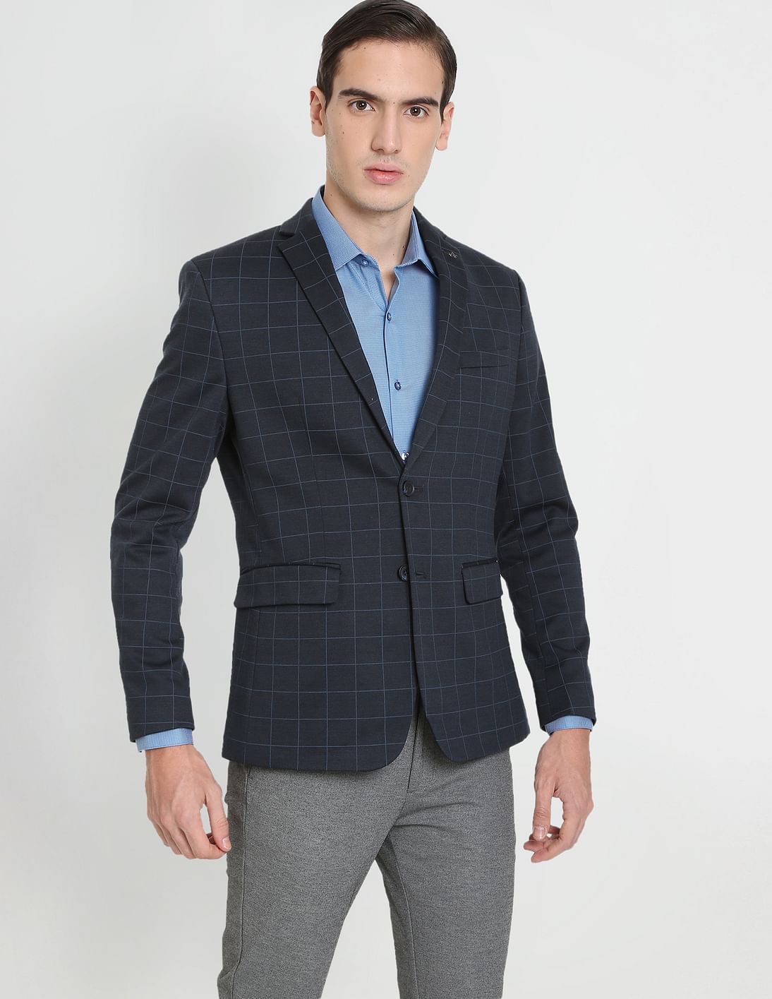 Buy Arrow Check Zero Calorie Slim Fit Knit Blazer - NNNOW.com