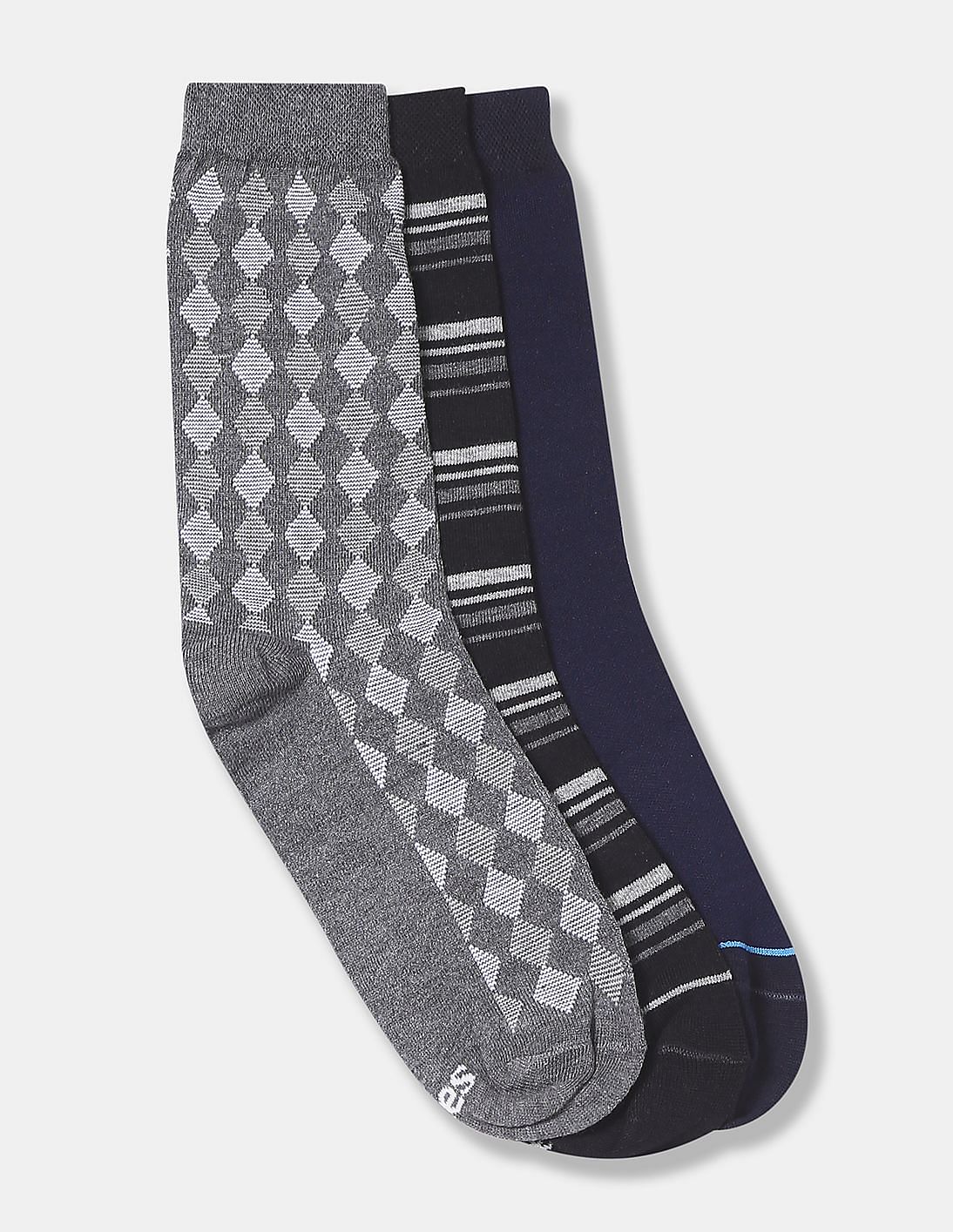 Buy Men Assorted Formal Crew Socks - Pack Of 3 online at NNNOW.com