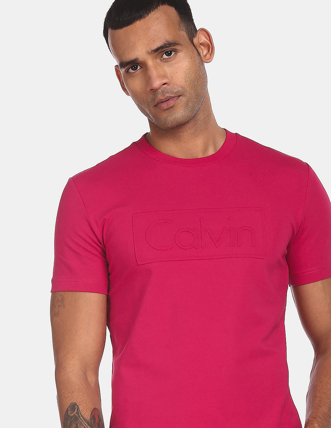 calvin klein embossed logo t shirt