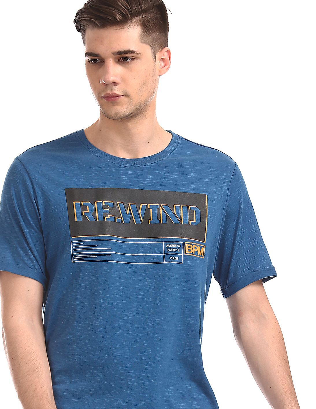 blue mens graphic tee