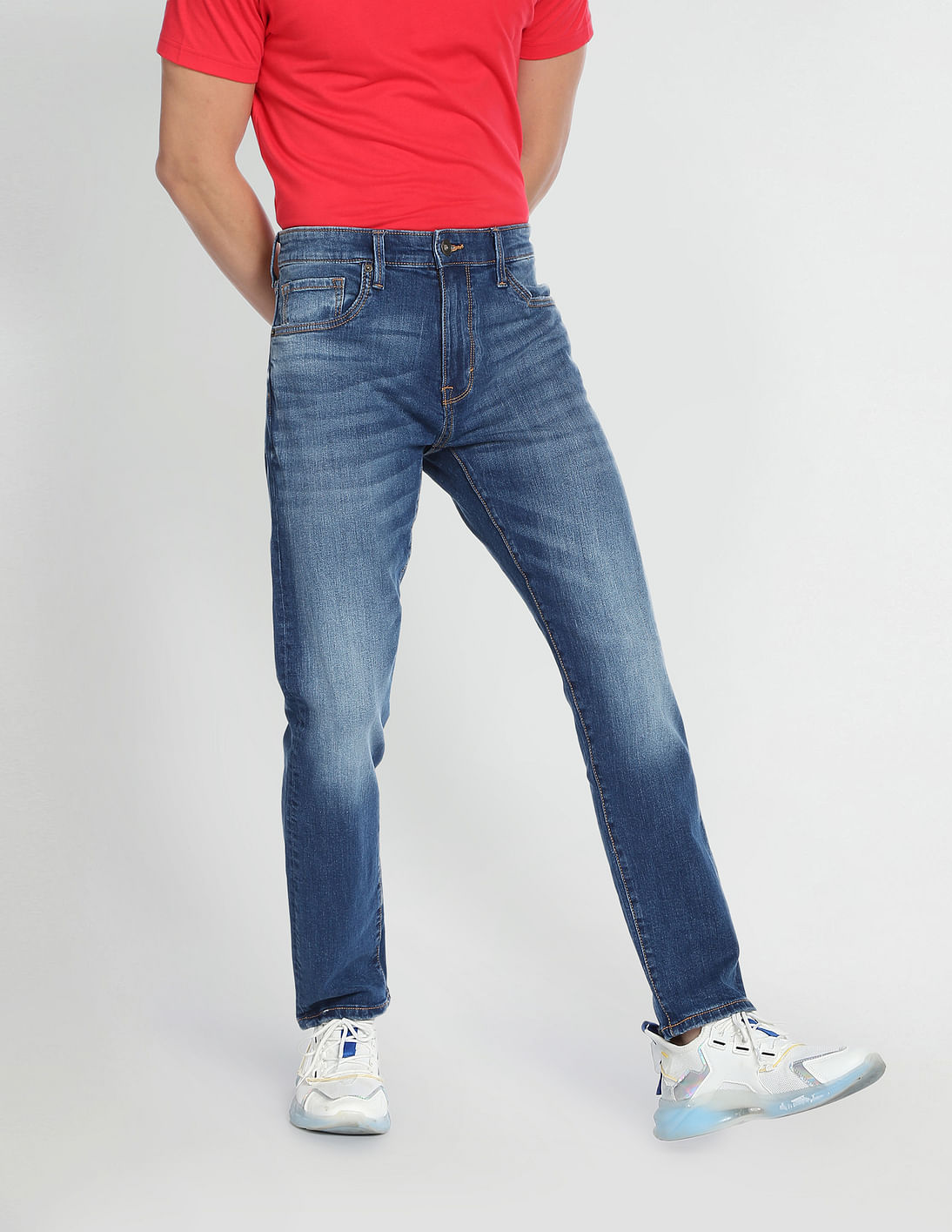 Buy Flying Machine Slash Slim Tapered Fit Mid Rise Jeans - NNNOW.com