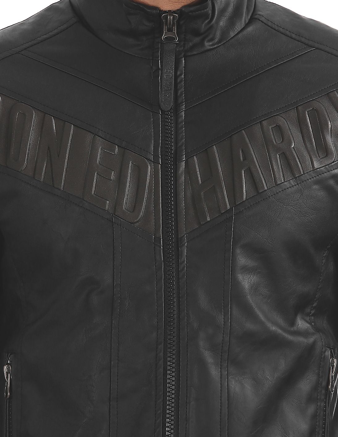 Buy Ed Hardy Men Panelled Biker Jacket - NNNOW.com