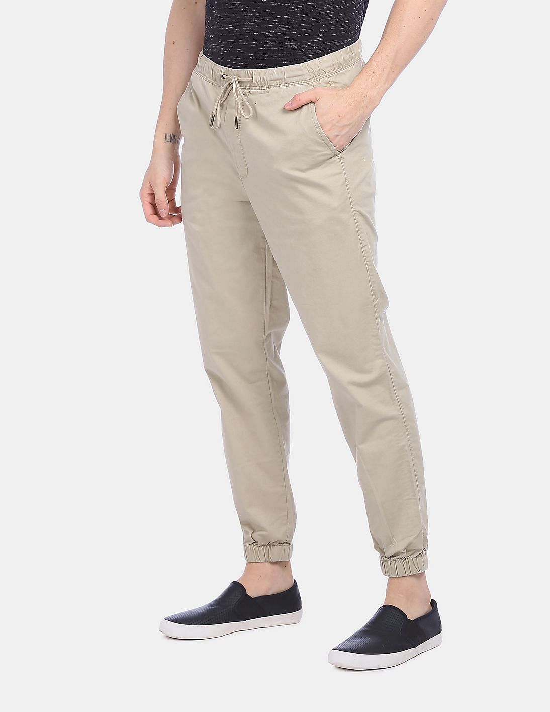 Buy GAP Men Brown Twill Joggers With GapFlex NNNOW