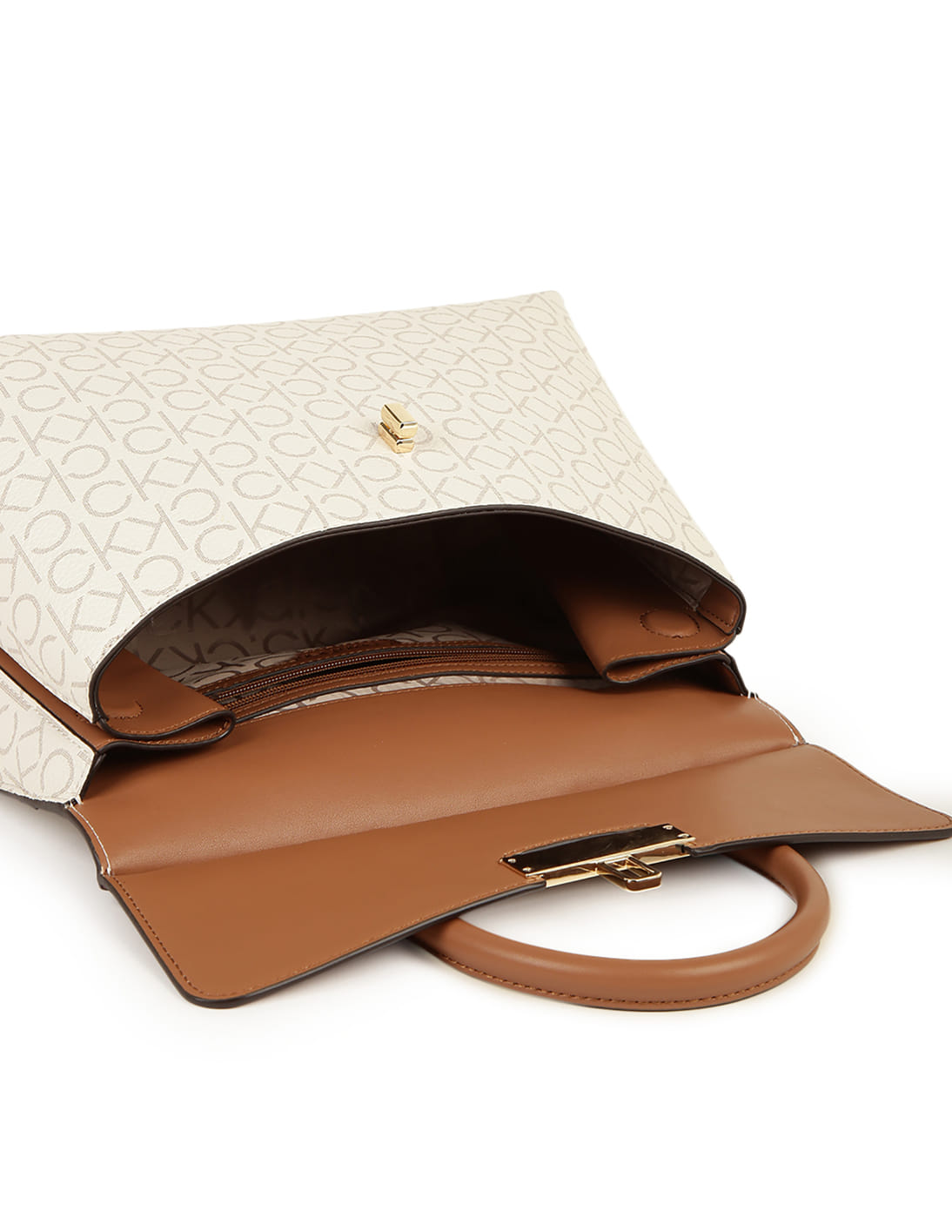 Buy Calvin Klein All Over Monogram Becky Satchel Bag - NNNOW.com