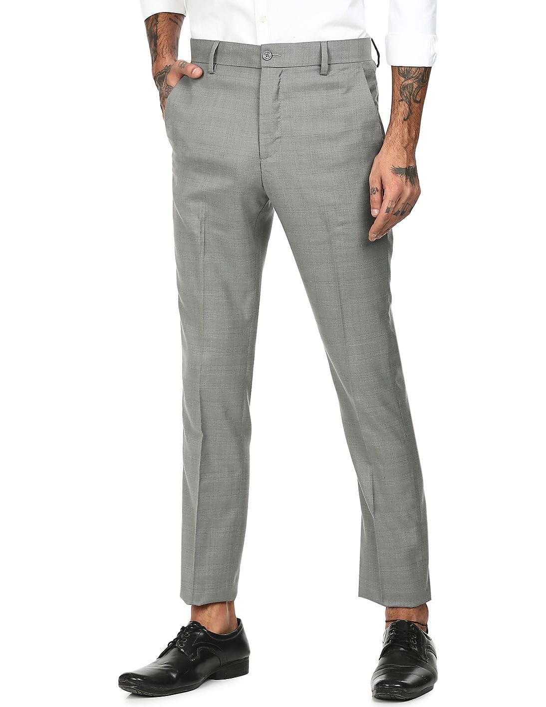 Buy Excalibur Men Light Grey Mid Rise 
