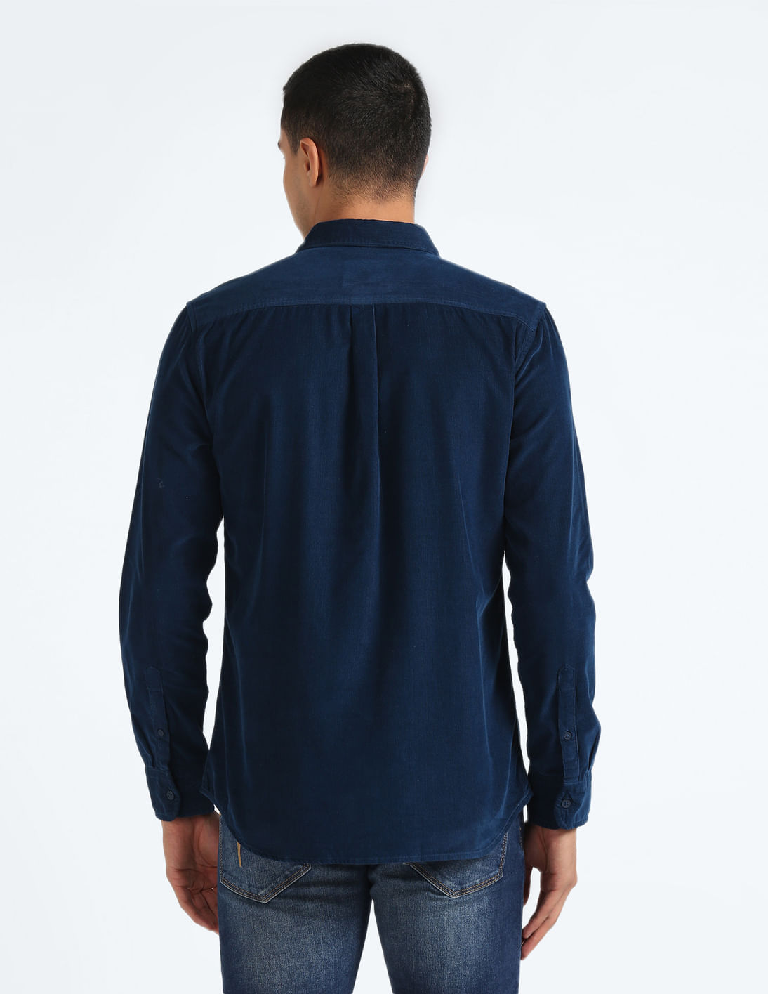 ミュージシャン RILY Corduroy shirt Blue Buy Flying Machine Solid Corduroy Shirt - NNNOW.com