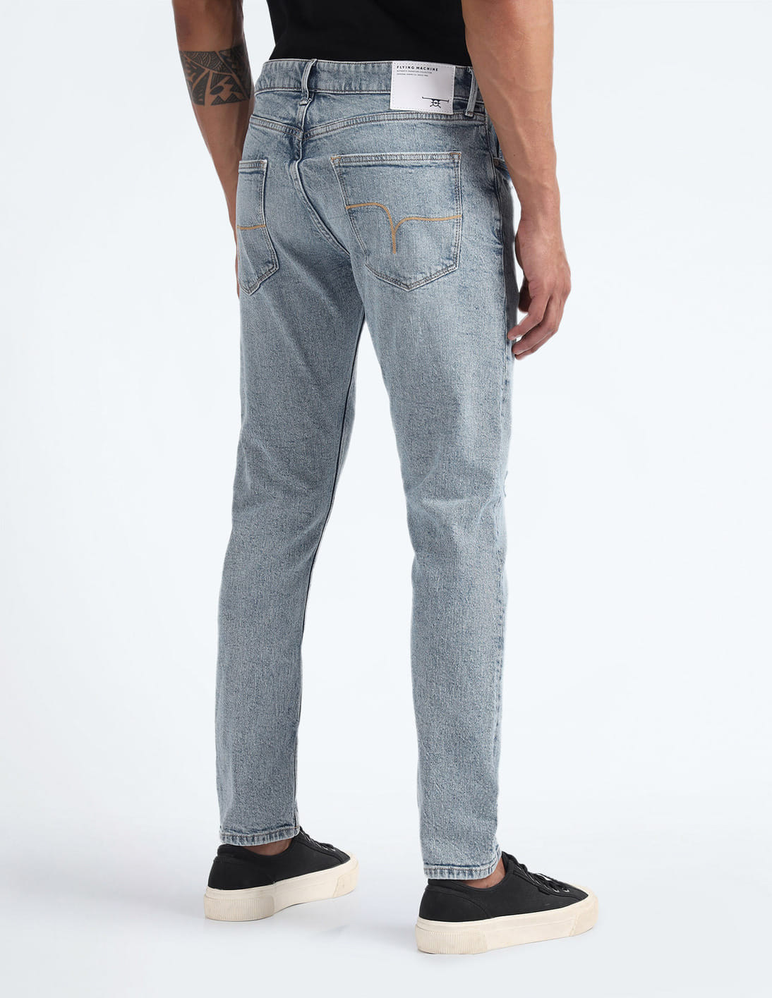 Buy Flying Machine Slash Slim Tapered Distressed Jeans