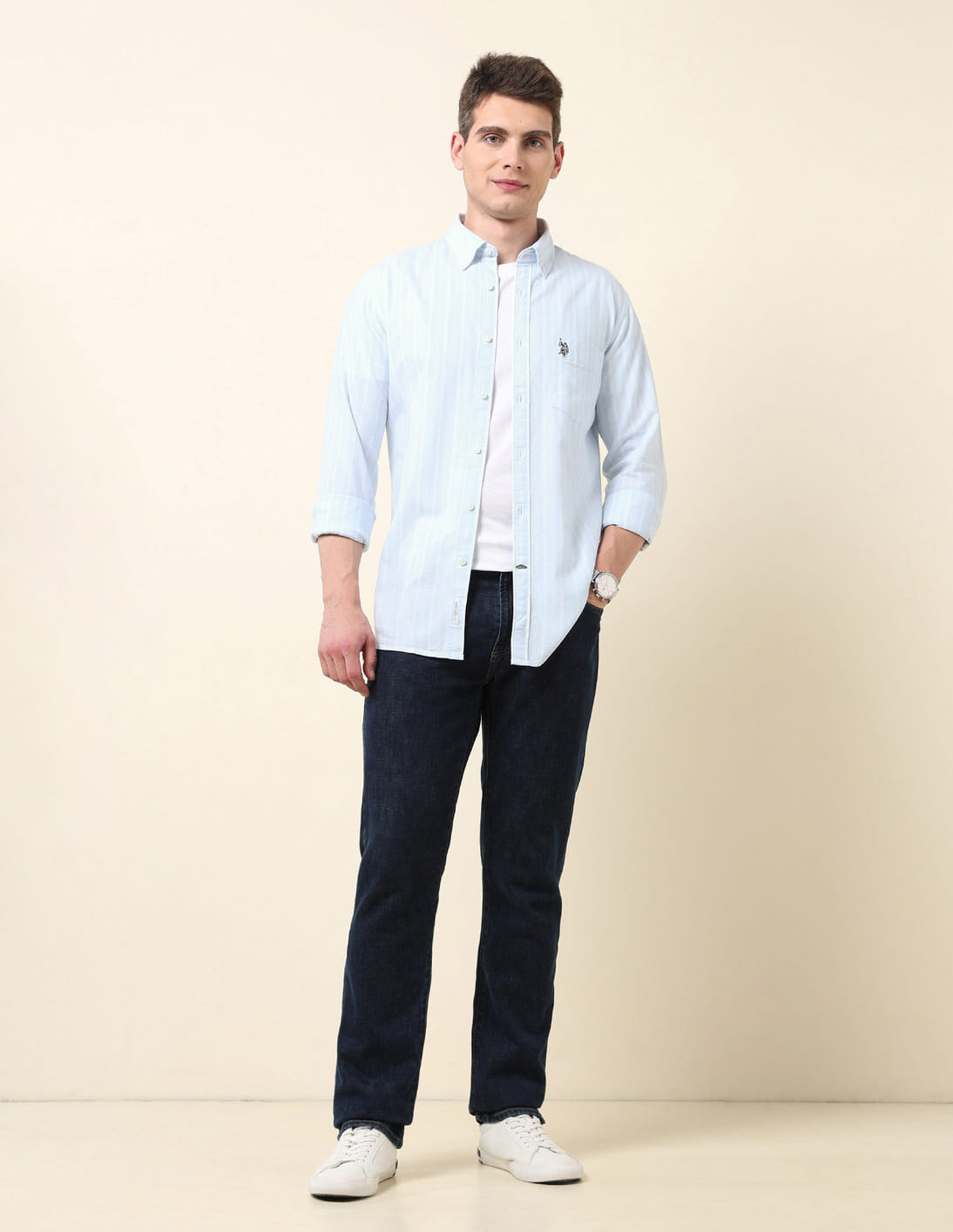Buy U.S. Polo Assn. Vertical Striped Oxford Shirt - NNNOW.com