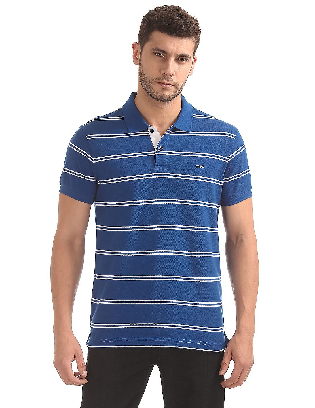 Buy Izod Men Striped Pique Polo Shirt - NNNOW.com