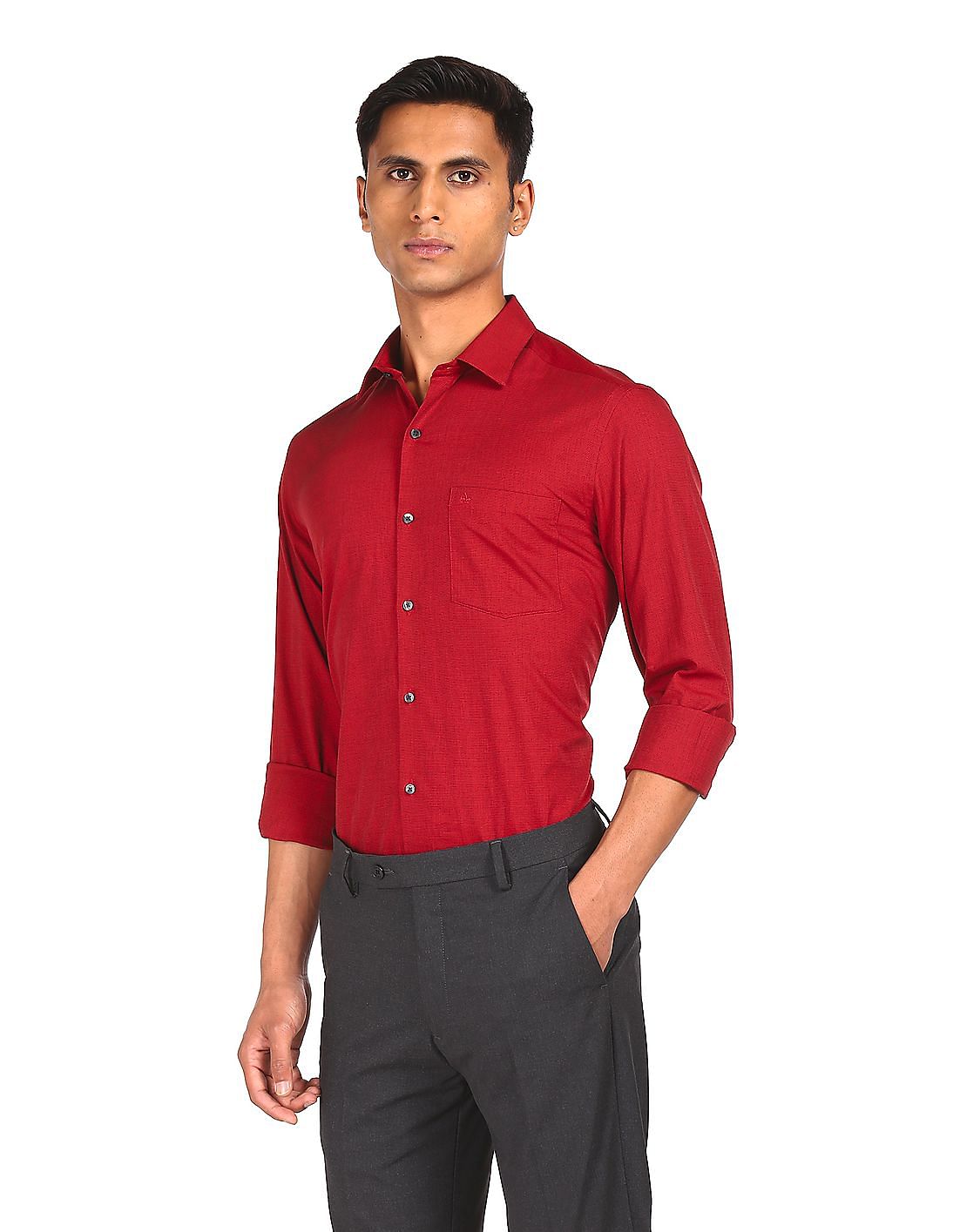 Men's red hotsell formal shirt