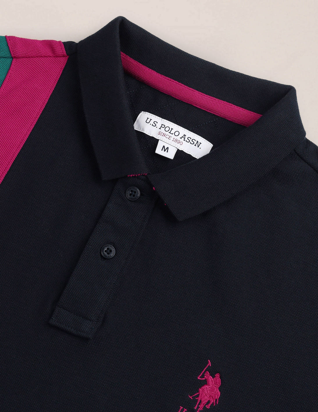Buy U.S. Polo Assn. Slim Fit Colour Block Polo Shirt - NNNOW.com