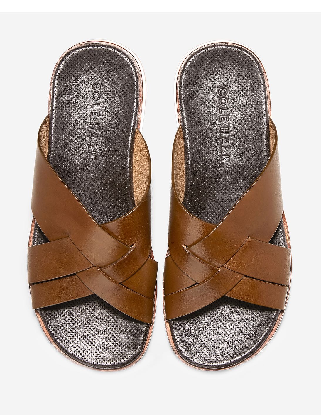 Cole Haan Men\'s Dark Brown Double Strap Leather Sandals MEN main image 4